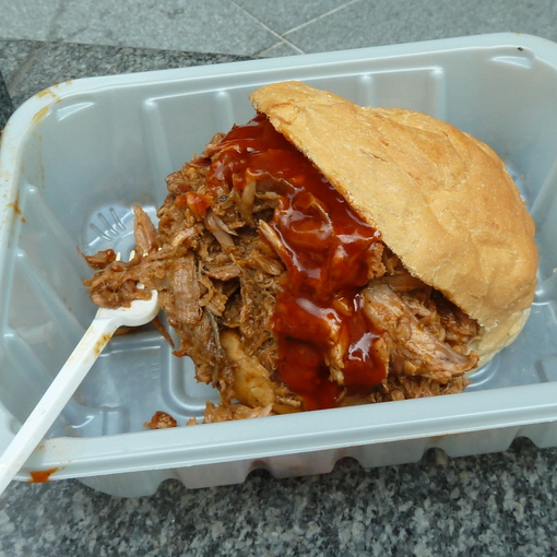 The Rib Man's rib meat roll with Holy F*** sauce